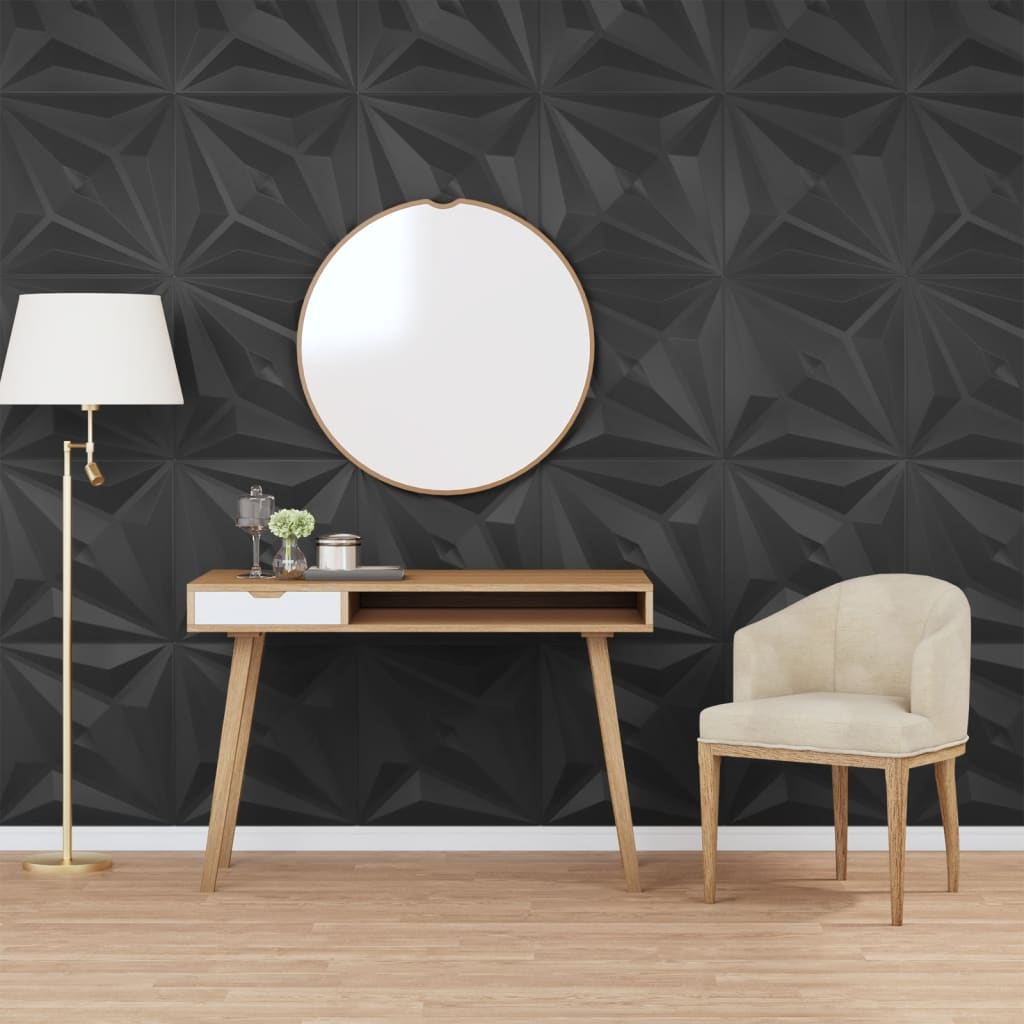 Vidaxx 12 Stück Wandpaneele Stern 3 m² 50x50 cm XPS Schwarz