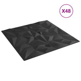 Vidaxl 48 St Wand Panels Amethist 12 m² 50x50 cm xps schwaarz