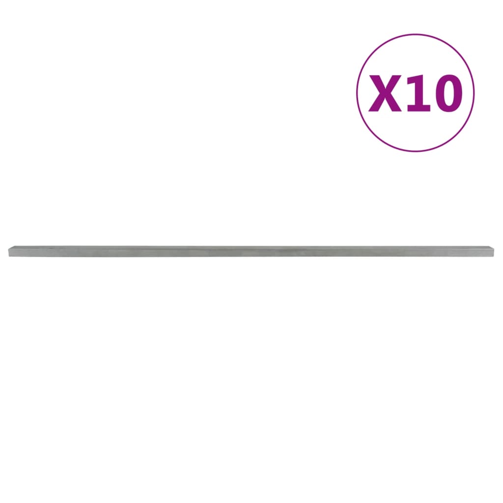 Vidaxl staketstolpar 10 st 220 cm stål silverfärgade