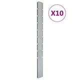 Vidaxl Fence Posts 10 PCS 220 cm galvanisert stål sølvfarget