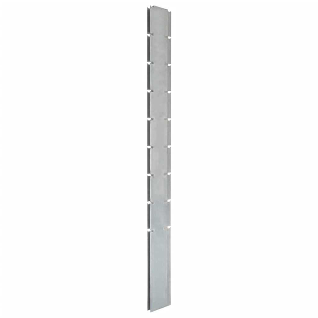 Vidaxl -Zaunpfosten 10 PCs 220 cm verzinkter Stahl Silber gefärbt