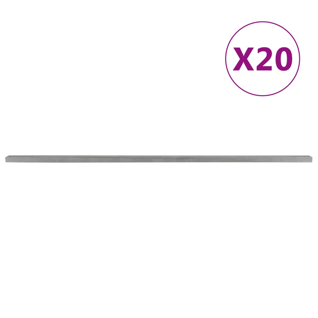 Vidaxl Zaunpfosten 20 ST 220 cm Stahl Silber gefärbt