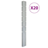 Vidaxl Postes de cerca de 20 st 180 cm de acero galvanizado de plata coloreada