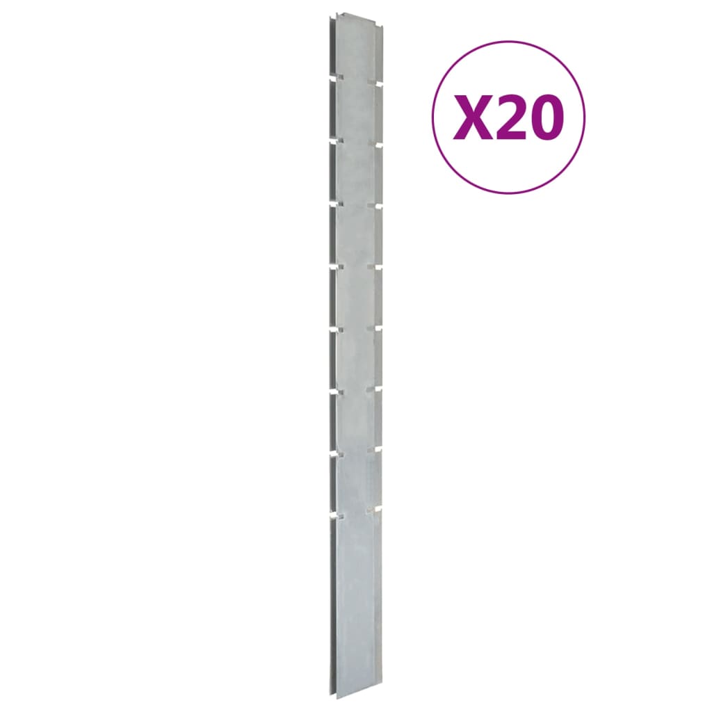 Vidaxl Fence Post 20 St 220 cm in acciaio zincato colorato