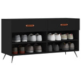 Vidaxx Schuhbank 102x35x55 cm lackiertes Holz schwarz