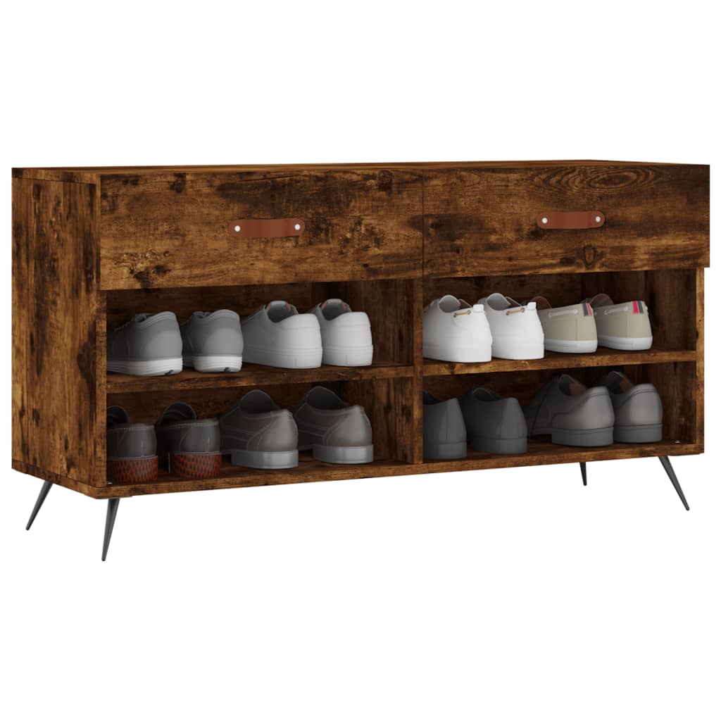 Vidaxx Schuhbank 102x35x55 cm verarbeitetes Holz, geräucherte Eiche