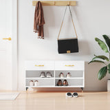 Vidaxl Schuhsofa 102x35x55 cm verarbeitetes Holz weiß