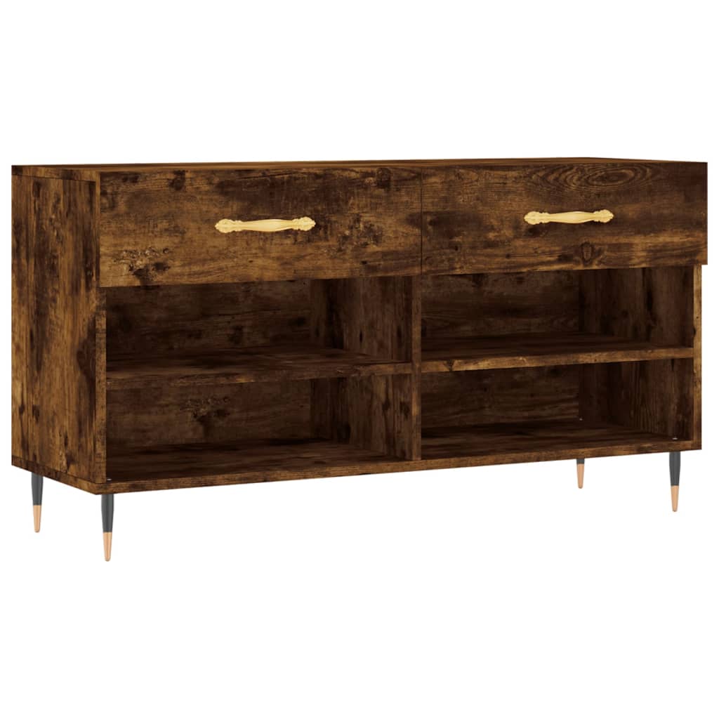 Vidaxx Schuhbank 102x35x55 cm verarbeitetes Holz, geräucherte Eiche
