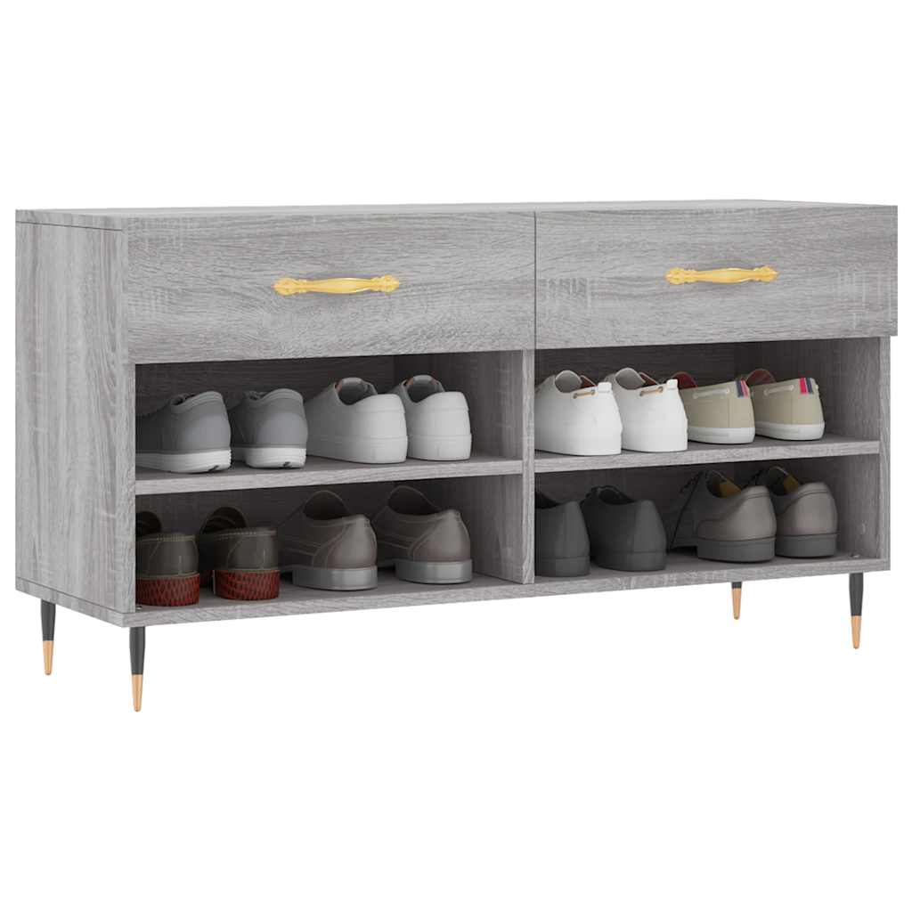 Vidaxx Schuhbank 102x35x55 cm, Holzwerkstoff, Farbe Sonoma-Eiche grau