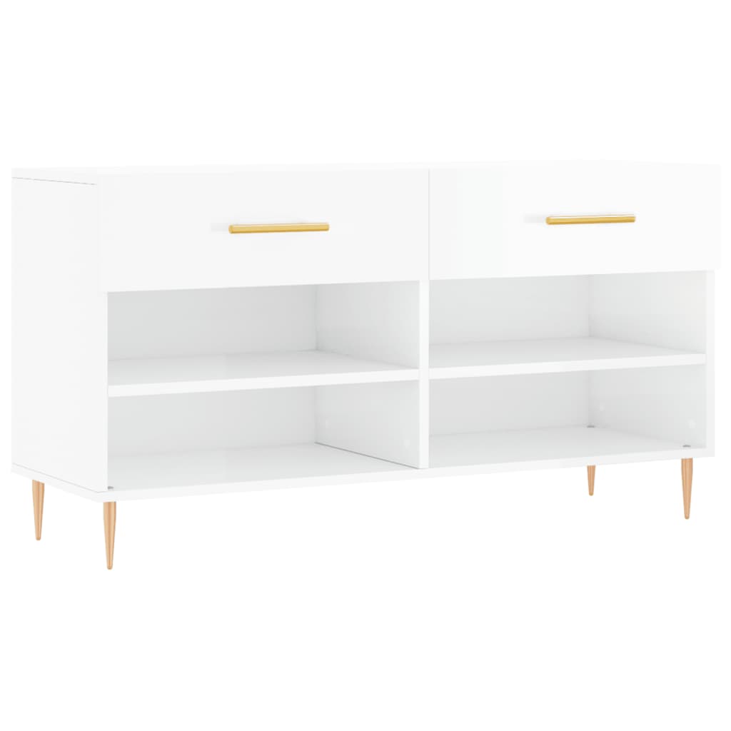 Vidaxx Schuhbank 102x35x55 cm lackiertes Holz Hochglanz weiß