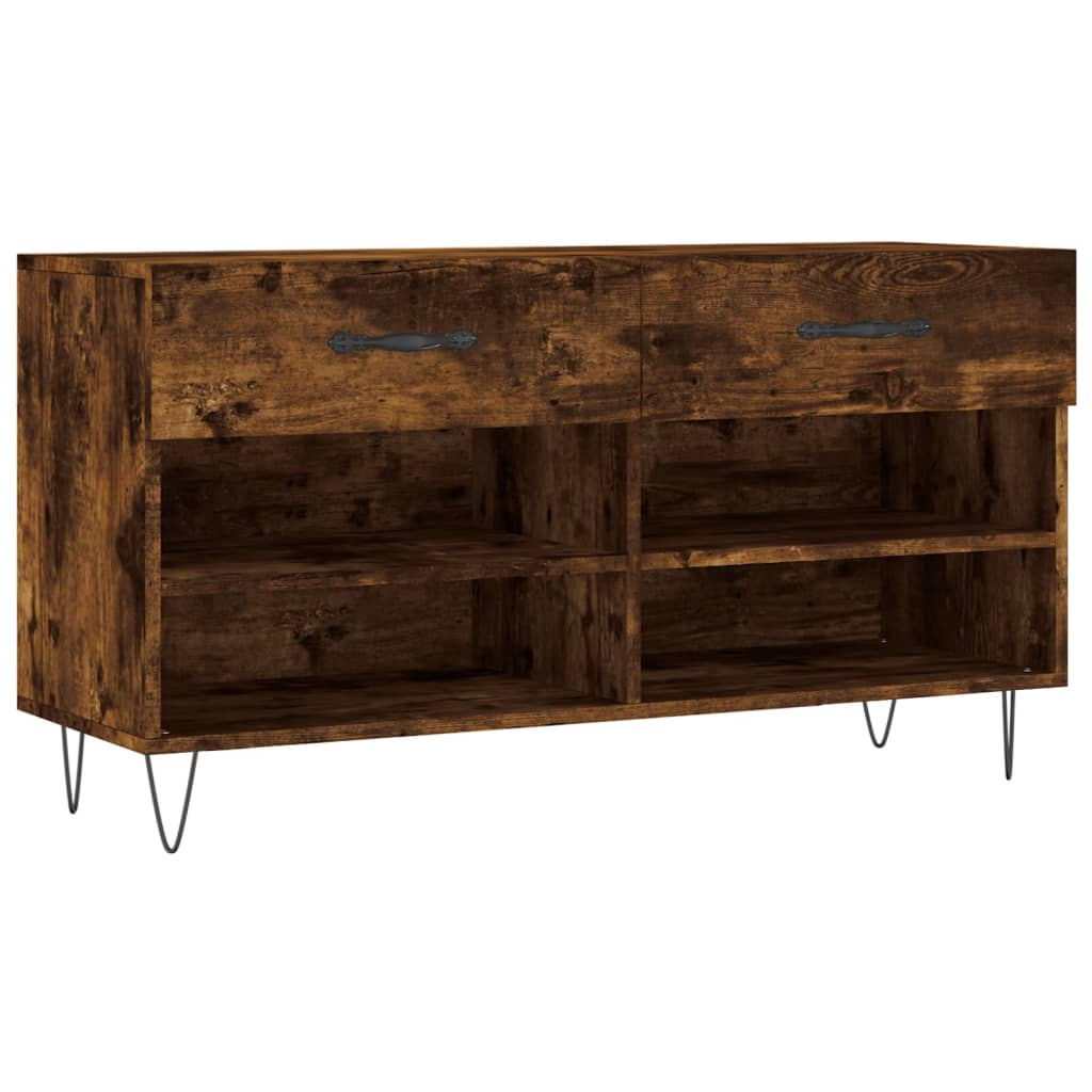 Vidaxx Schuhbank 102x35x55 cm verarbeitetes Holz, geräucherte Eiche