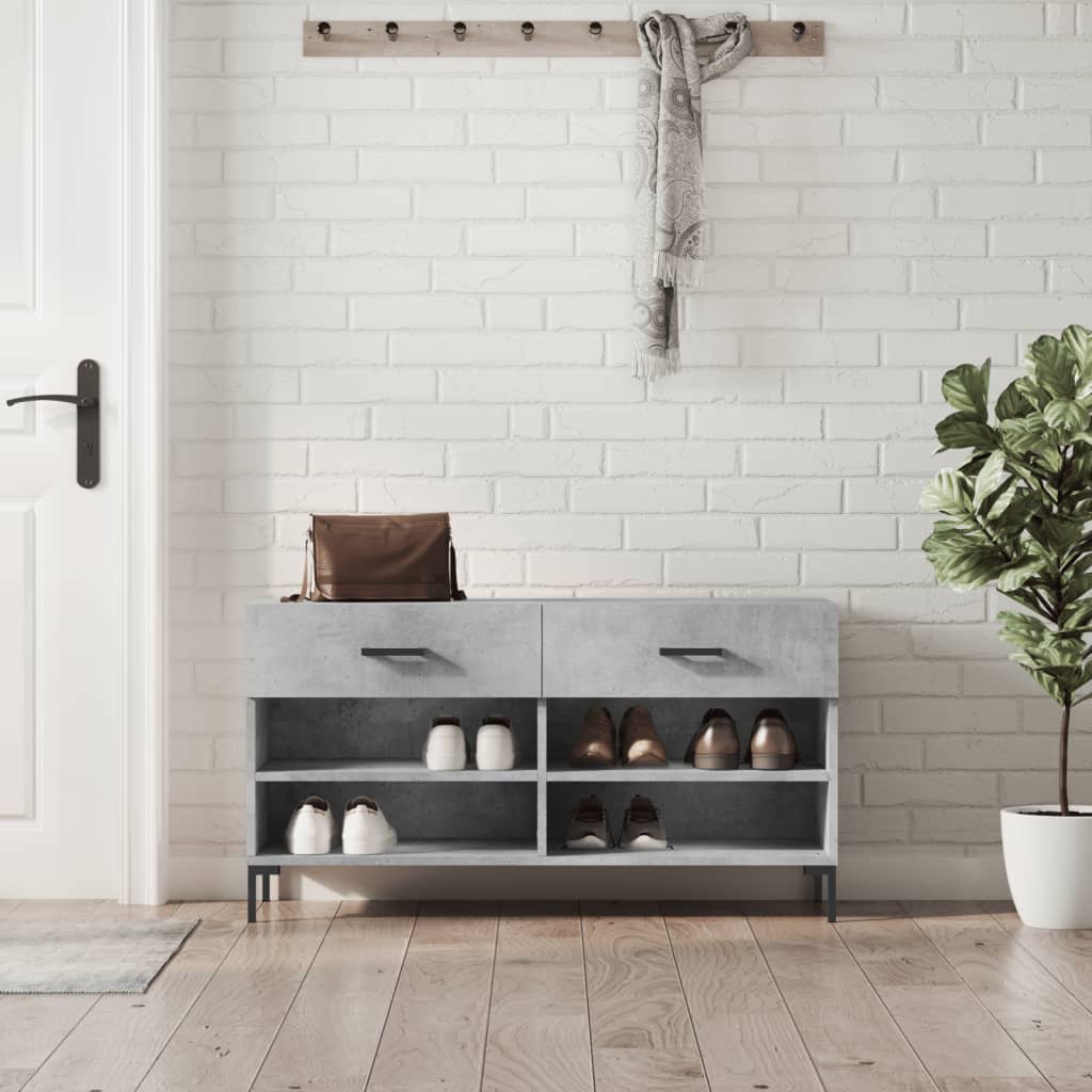 Vidaxx Schuhbank 102x35x55 cm Holzwerkstoff betongrau