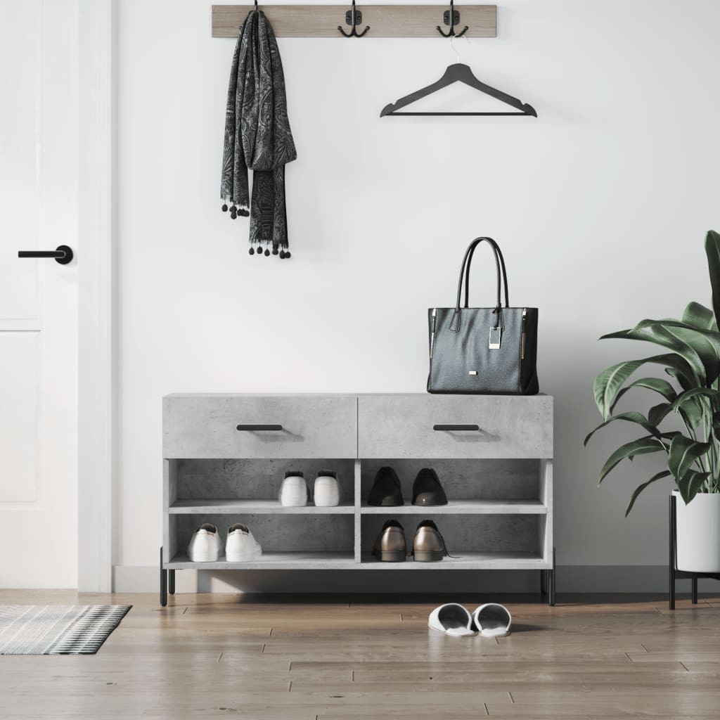 Vidaxx Schuhbank 102x35x55 cm Holzwerkstoff betongrau