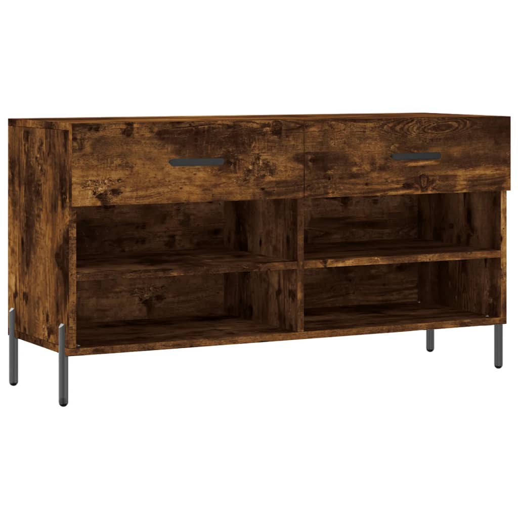 Vidaxx Schuhbank 102x35x55 cm verarbeitetes Holz, geräucherte Eiche
