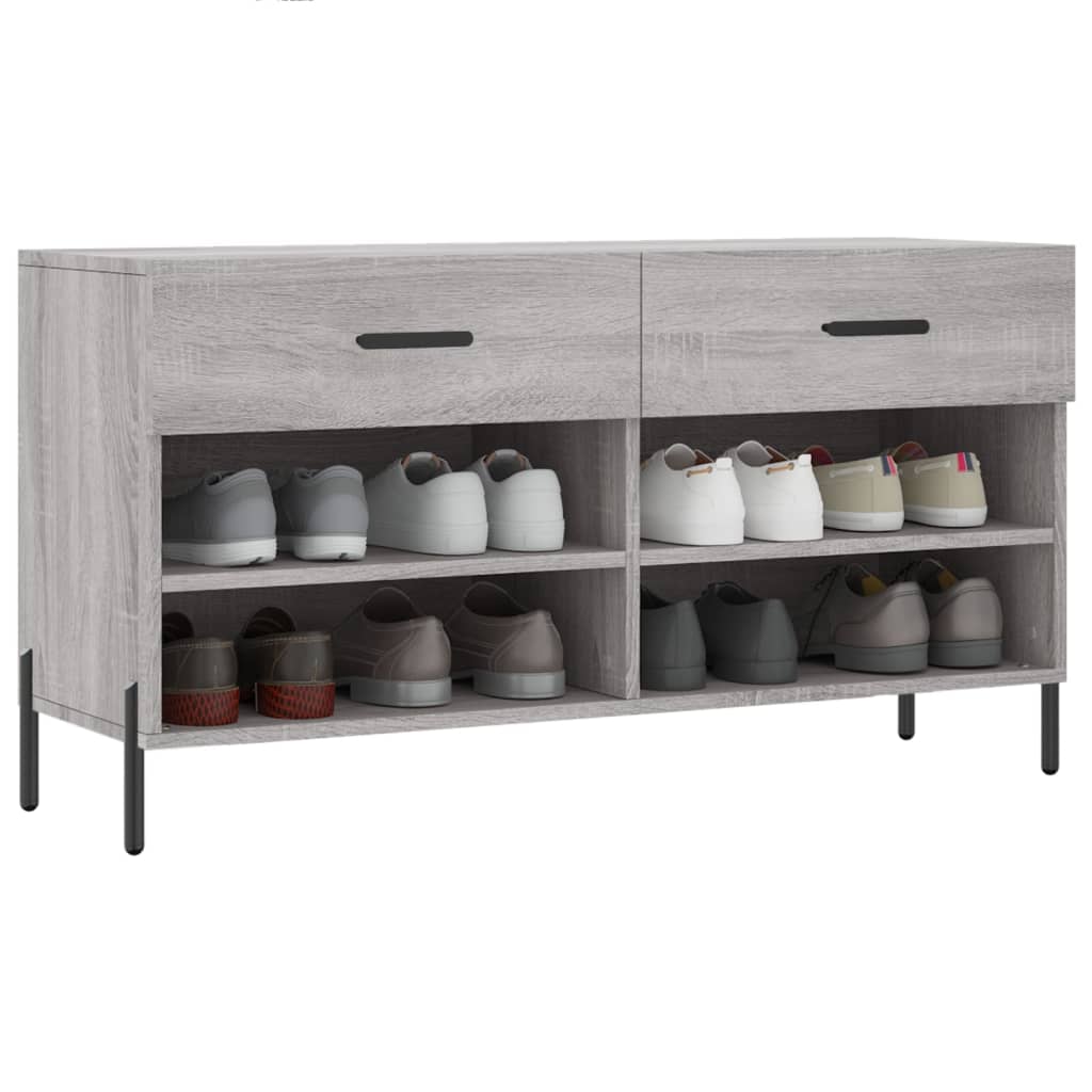 Vidaxx Schuhbank 102x35x55 cm, Holzwerkstoff, Farbe Sonoma-Eiche grau