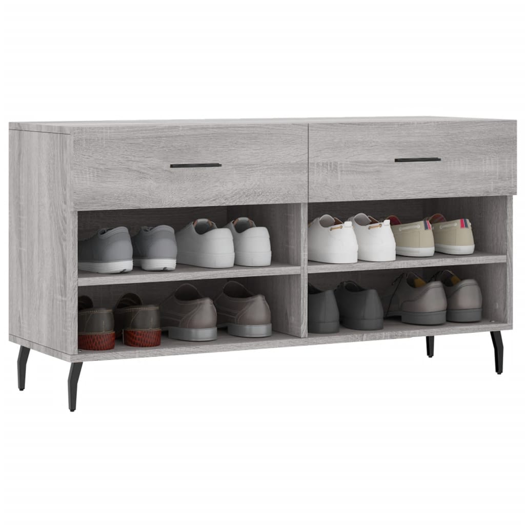 Vidaxx Schuhbank 102x35x55 cm, Holzwerkstoff, Farbe Sonoma-Eiche grau