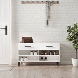 Vidaxx Schuhbank 102x35x55 cm lackiertes Holz Hochglanz weiß