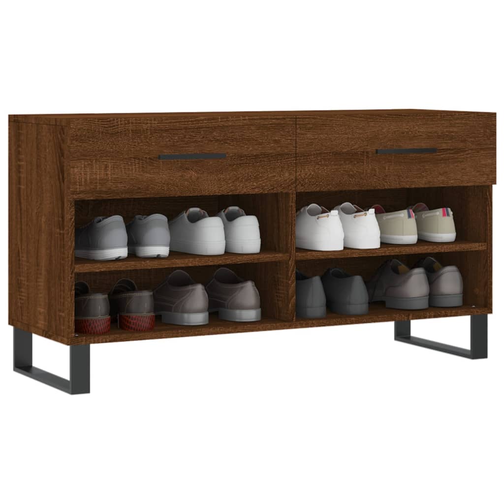 Vidaxl schoenenbank 102x35x55 cm bewerkt hout sonoma eikenkleurig