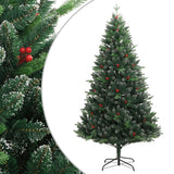 Vidaxl künstlicher Weihnachtsbaum mit Scharnieren und roten Beeren 150 cm