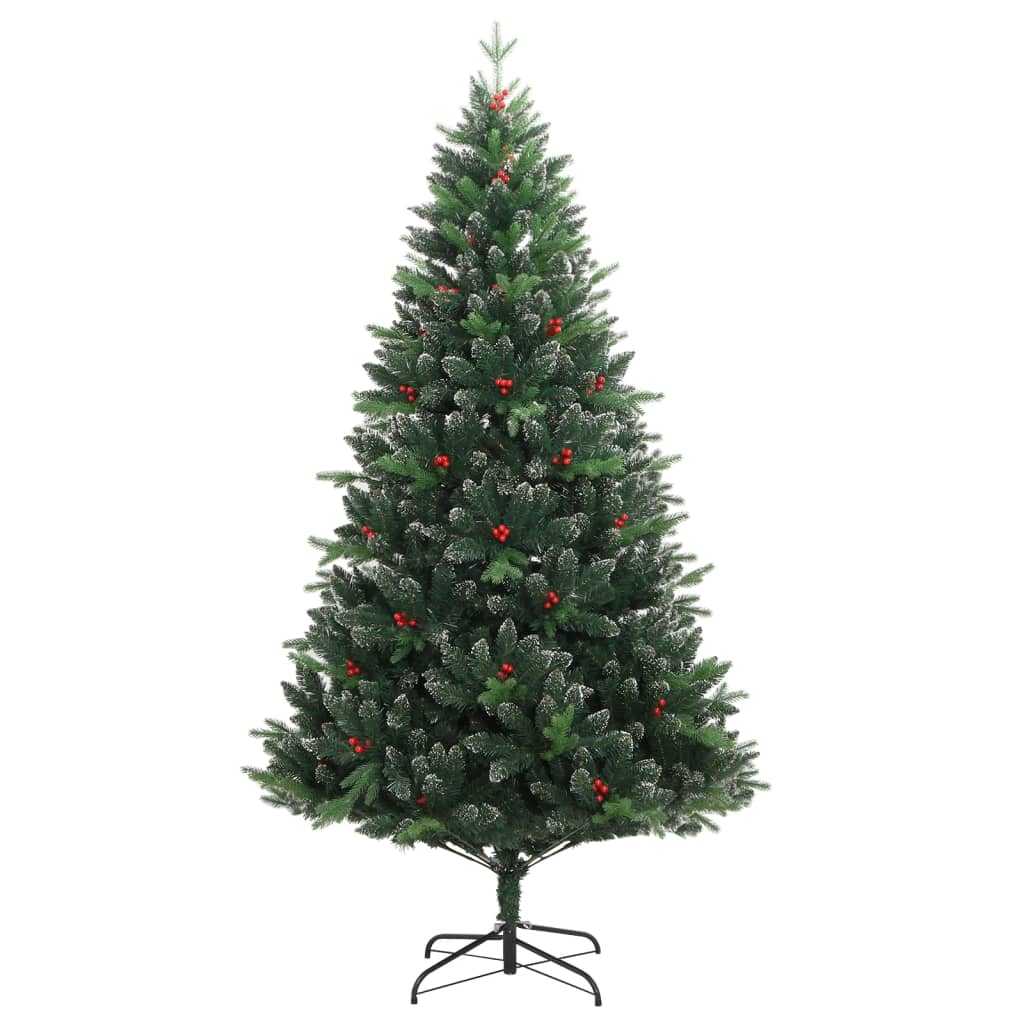 Vidaxl künstlicher Weihnachtsbaum mit Scharnieren und roten Beeren 150 cm