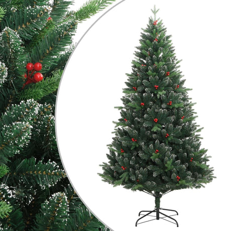 Vidaxl künstlicher Weihnachtsbaum mit Scharnieren und roten Beeren 240 cm