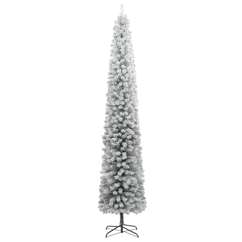 Vidaxx künstlicher Weihnachtsbaum schmal mit Ständer und Schnee 300 cm PVC