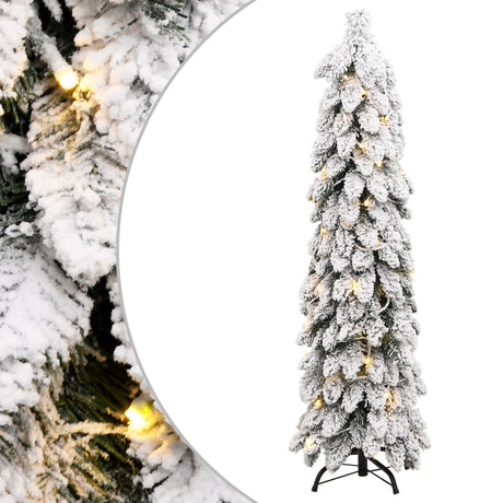VidaXL Künstlicher Weihnachtsbaum mit Lichtern und Schnee, 80 LEDs, 150 cm