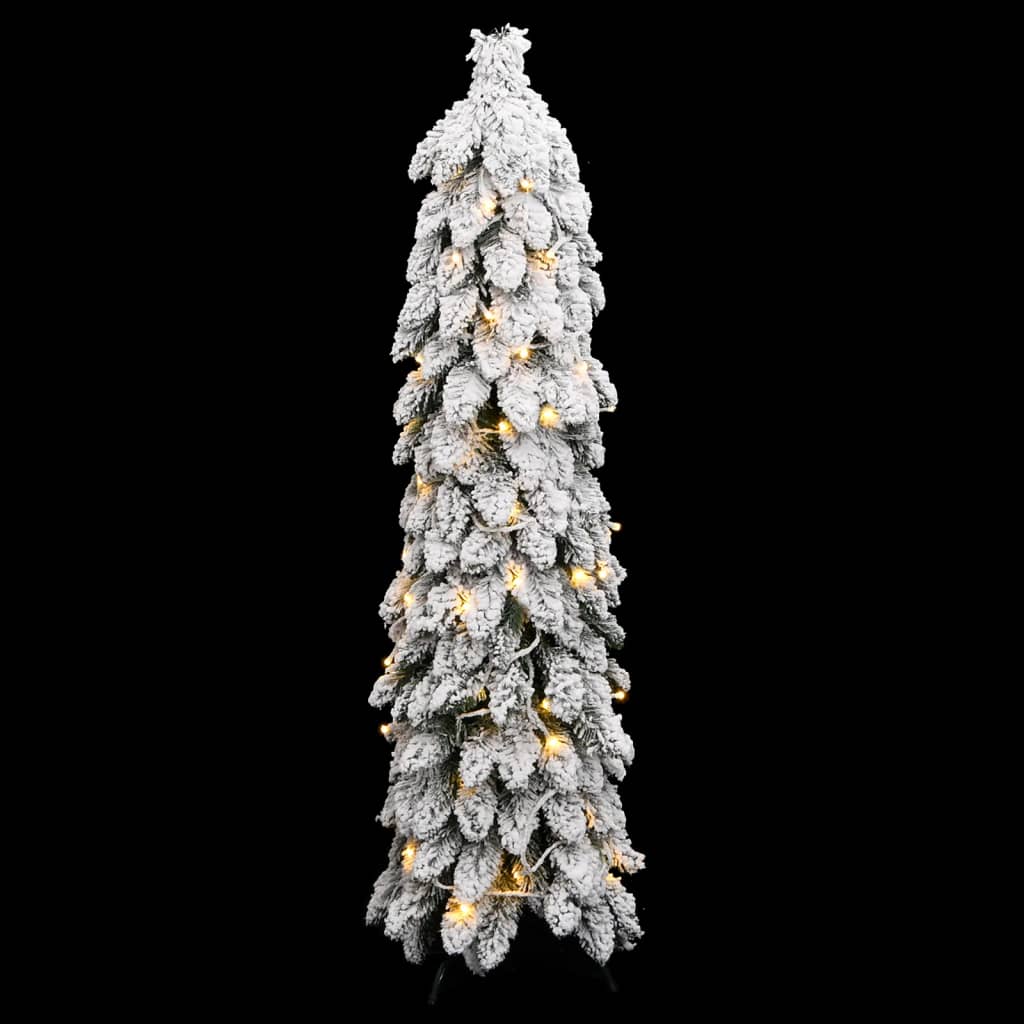 VidaXL Künstlicher Weihnachtsbaum mit Lichtern und Schnee, 80 LEDs, 150 cm