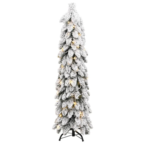 VidaXL Künstlicher Weihnachtsbaum mit Lichtern und Schnee, 80 LEDs, 150 cm