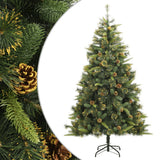 VidaXL Künstlicher Weihnachtsbaum mit Scharnieren und Tannenzapfen 210 cm