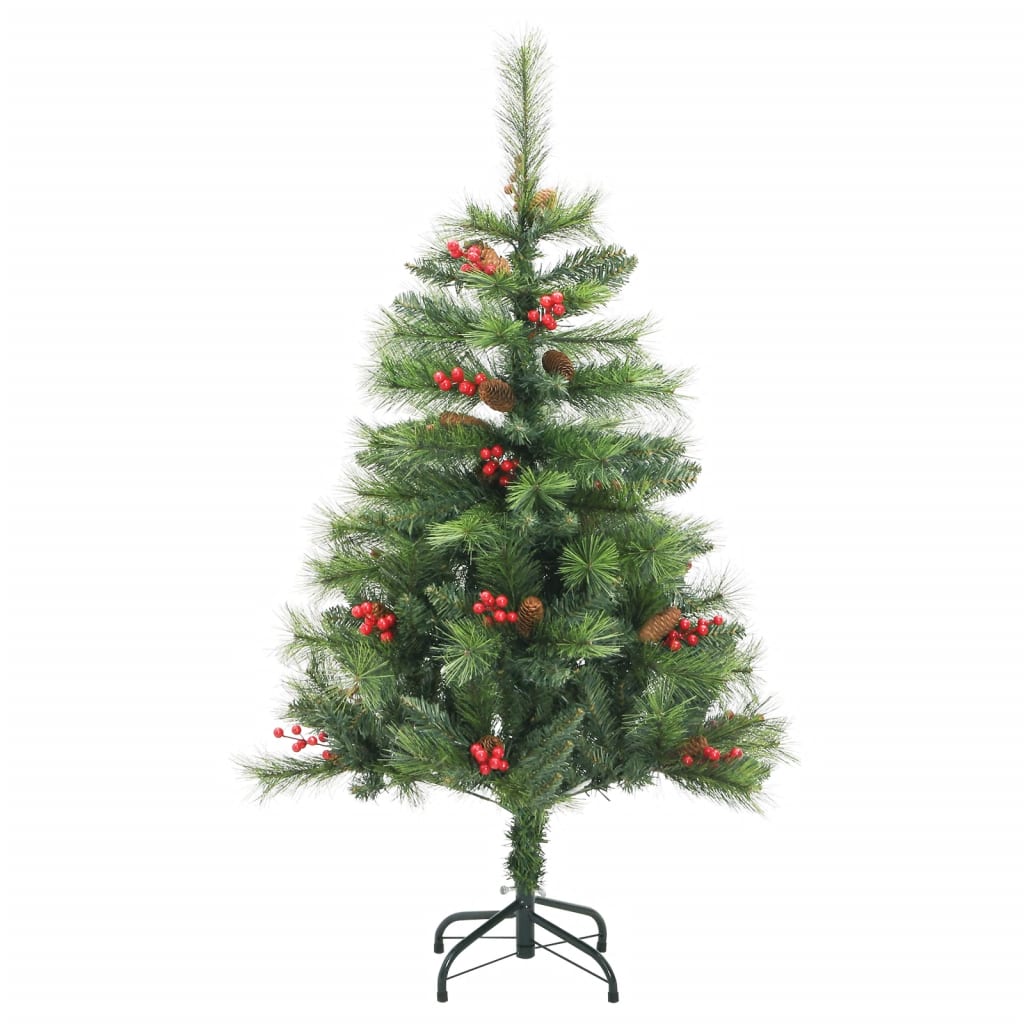 Vidaxl Kunstkerstboom s tečaji borove stožce in jagode 150 cm