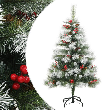 Vidaxl Kunstkerstboom mit Scharnieren Kiefern und Beeren 120 cm