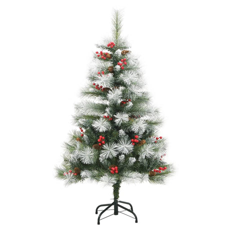 Vidaxl künstlicher Weihnachtsbaum mit Scharnieren, Tannenzapfen und Beeren, 150 cm