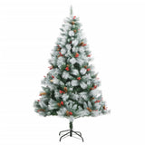 Vidaxl Kunstkerstboom mit Scharnierenkasten und Beeren 210 cm