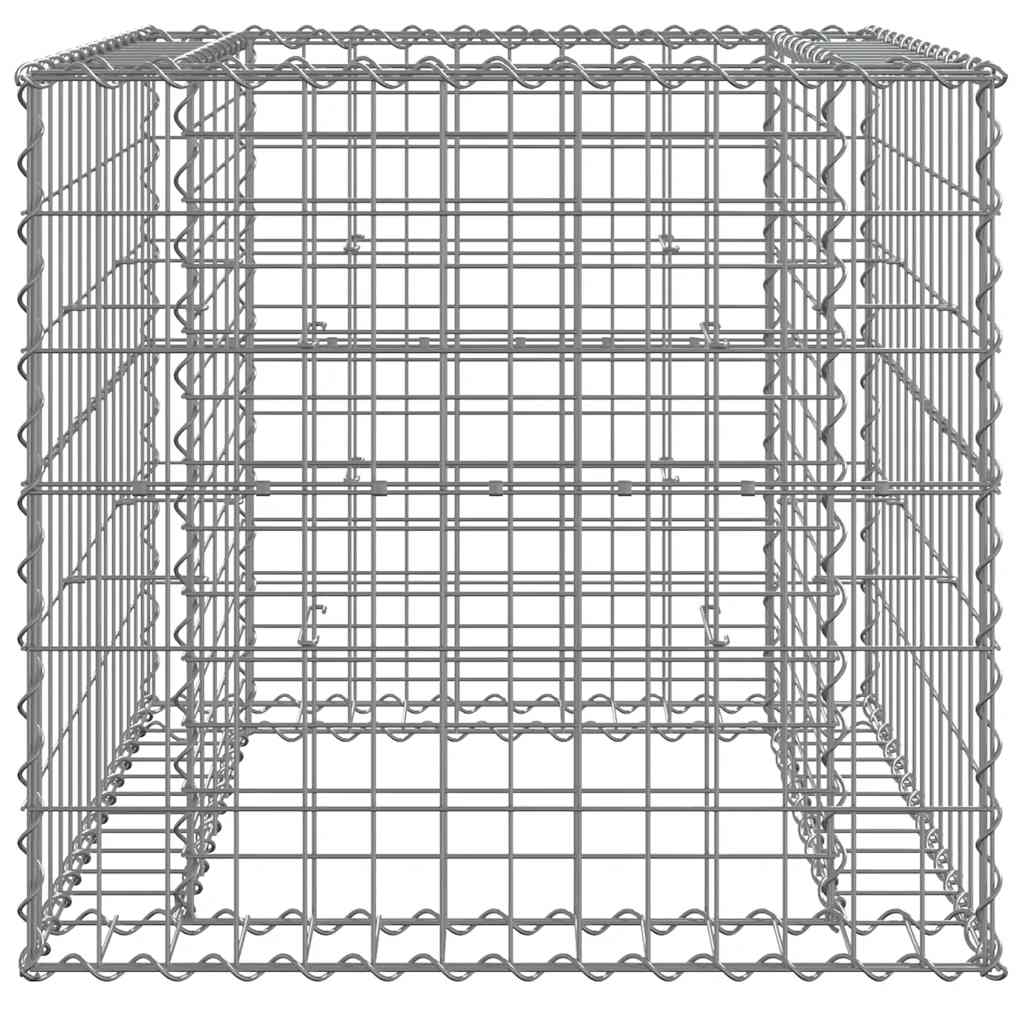 Vidaxl Schanskorf 70x70x65 cm galvaniserad järnsilverfärgad