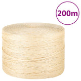 Vidaxl rep 3 mm 200 m 100% sisal