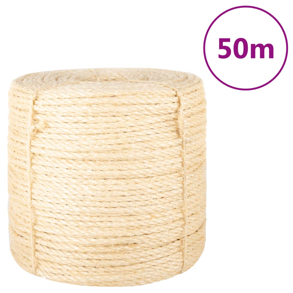 Vidaxl rep 6 mm 50 m 100% sisal