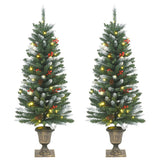 Vidaxl Künstliche Weihnachtsbäume 2 St 100 LEDs 120 cm Grün