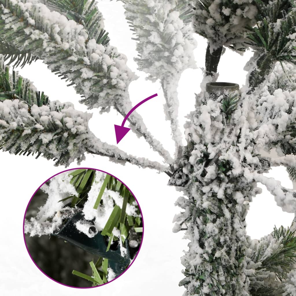 Vidaxl kunstkerstboom met scharnieren en sneeuw 240 cm