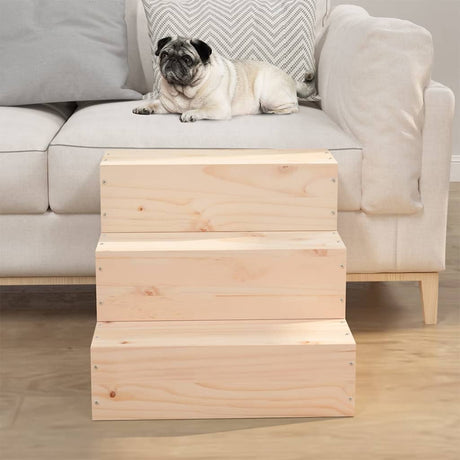 VIDAXL PET -Treppe 40x37,5x35 cm Festkiefer