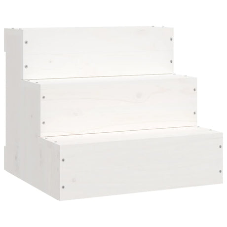 Vidaxx Haustiertreppe 40x37,5x35 cm massives Kiefernholz weiß