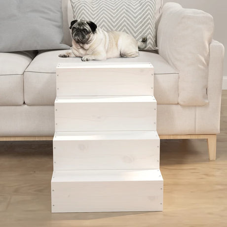 Vidaxx Haustiertreppe 40x49x47 cm massives Kiefernholz weiß
