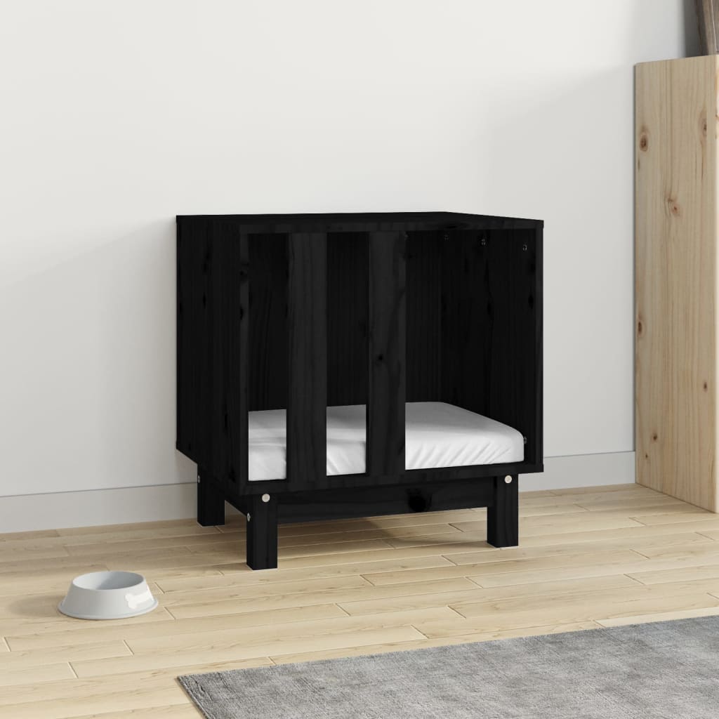 Vidaxl dog loft 50x40x52 cm pino solido nero