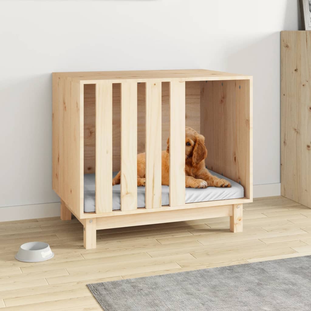 Vidaxxl Hundehütte 70x50x62 cm massives Kiefernholz