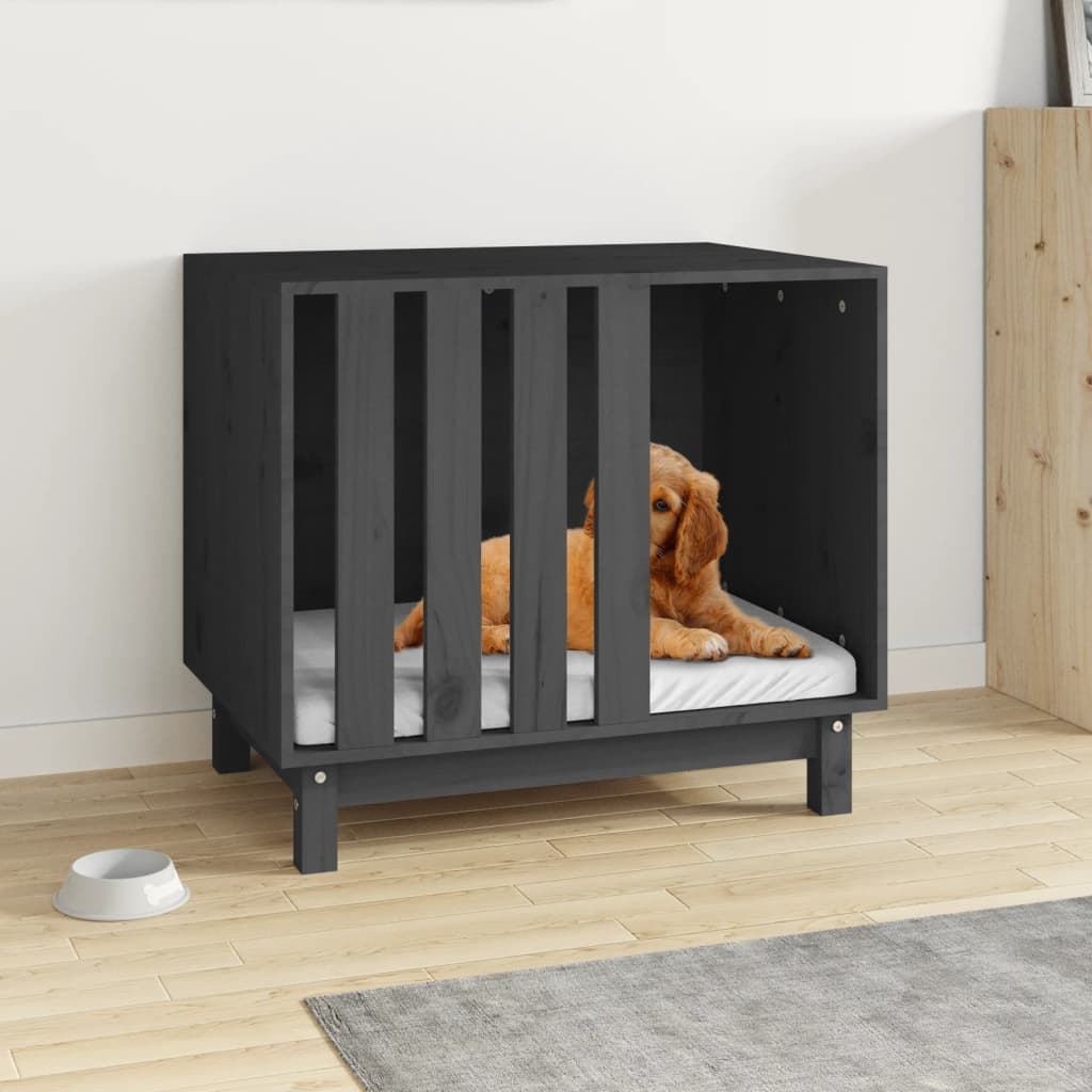 Vidaxl Dog Loft 70x50x62 cm Solid Pine Grey Grey