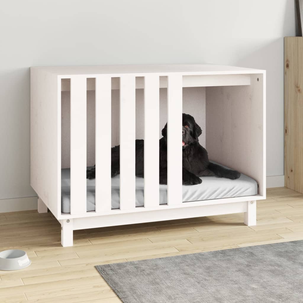 Vidaxx Hundehütte 90x60x67 cm massives Kiefernholz weiß