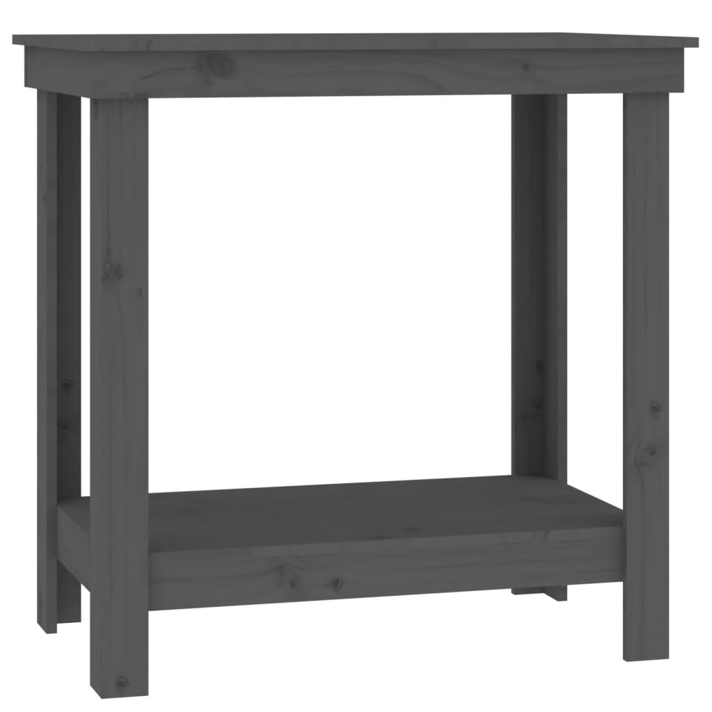 Vidaxx Werkbank 80x50x80 cm massives Kiefernholz grau