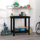Vidaxx Werkbank 80x50x80 cm massives Kiefernholz schwarz
