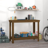 Vidaxl Workbench 110x50x80 cm Solid fyrretræbrun