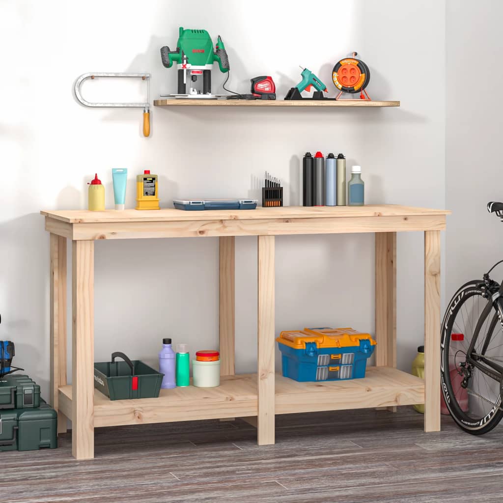 Vidaxl Workbench 140x50x80 cm Solid Pine